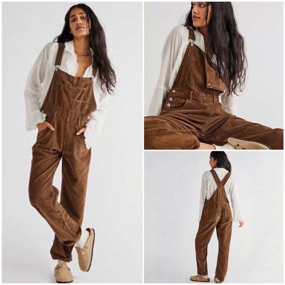 We The Free Brown Corduroy Overalls